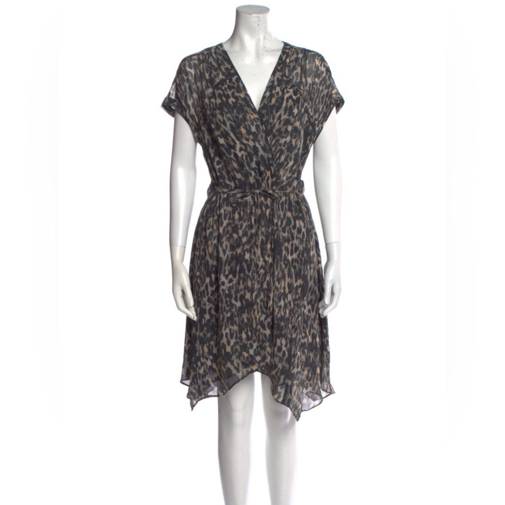 Leopard Print V-Neck Dress